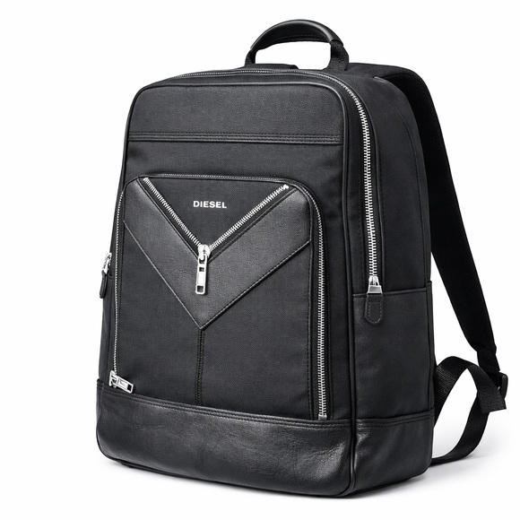 Diesel Men's Black Backpack with Silver Accents - Picture 2 of 8